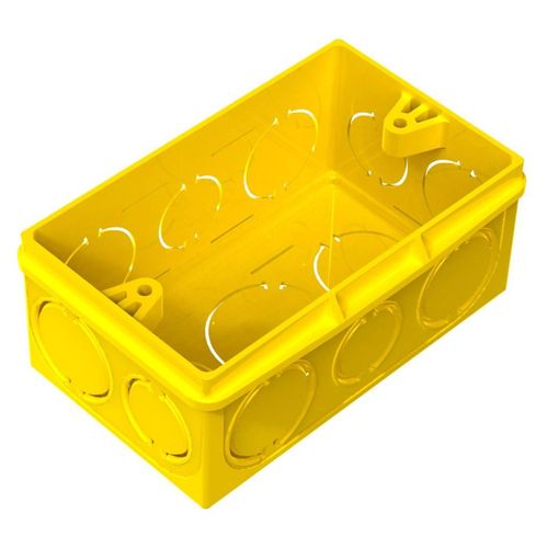 Caixa para Embutir de Plástico Tigre Retangular Amarelo 2x4