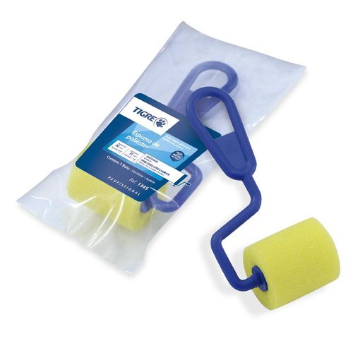 Rolo 4cm Espuma Poliéster Amarela Esmalte/Óleo/Verniz com Cabo 1345