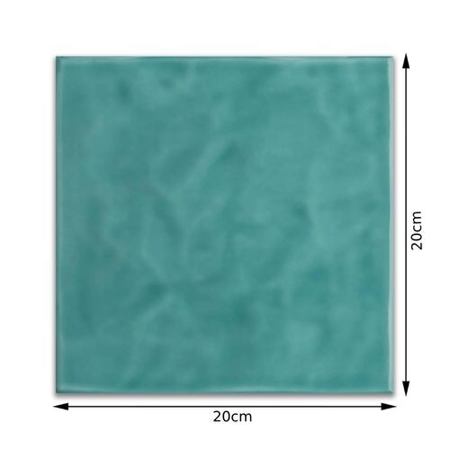 Revestimento Brilhante Eliane Verde Agua Onda "A" 20x20 Bold