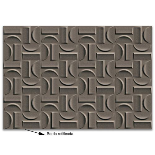 Revestimento Acetinado Ceusa Relevo Arcos Chumbo "A" 43,7x63,1 Retificado