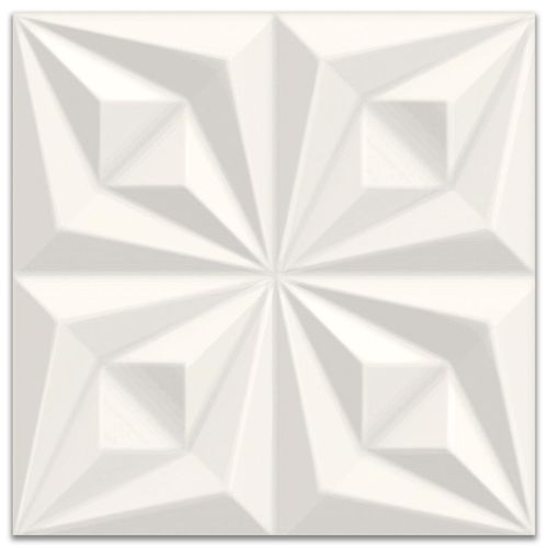 Revestimento Acetinado Ceusa Drapeado Branco "A" 58x58 Retificado