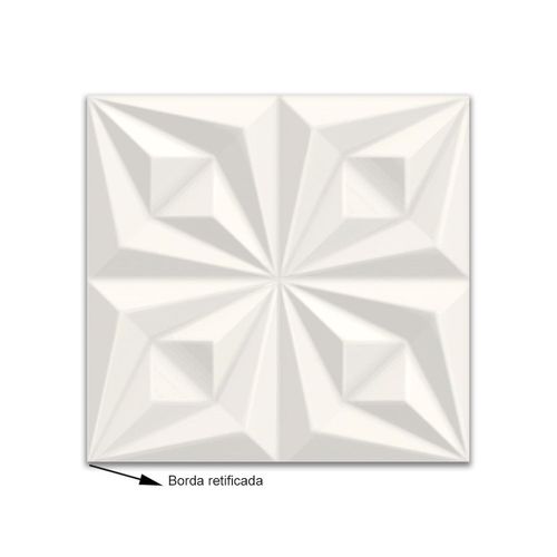 Revestimento Acetinado Ceusa Drapeado Branco "A" 58x58 Retificado