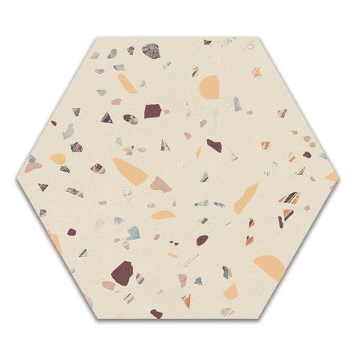 Porcelanato Natural Ceusa Confete Hexa WH Mix "A" 17,4x17,4cm