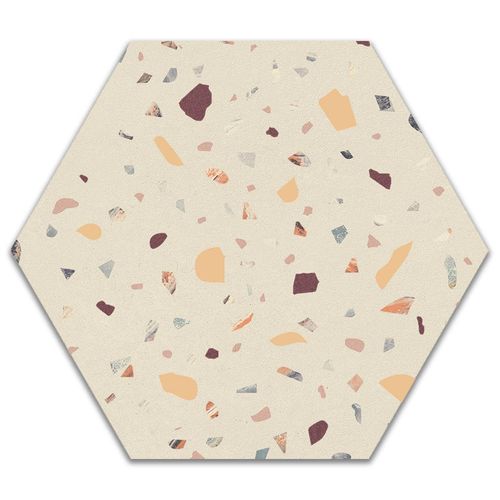 Porcelanato Natural Ceusa Confete Hexa WH Mix "A" 17,4x17,4cm