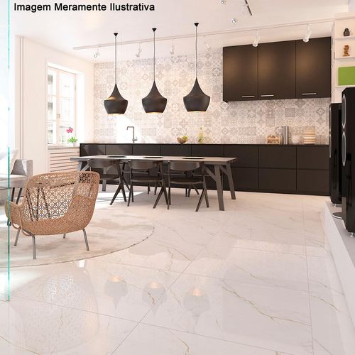 Porcelanato Polido Delta Vene Doro "A" 84x84cm Retificado