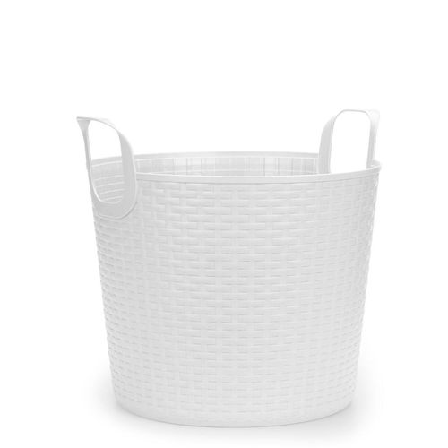Cesto Redondo Arthi Bamboo Branco 24 Litros
