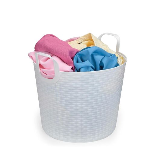 Cesto Redondo Arthi Bamboo Branco 24 Litros