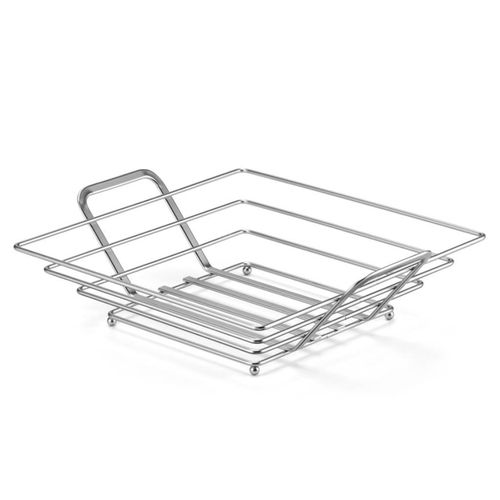 Fruteira de Mesa Arthi Quadrada Cromo Fosco