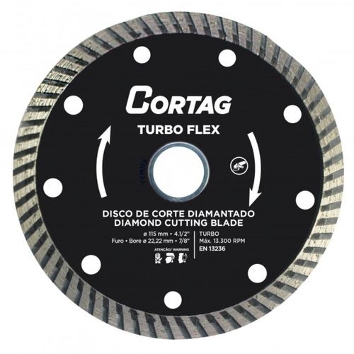 Disco de Corte Diamantado Cortag Turbo Flex 22,2mm