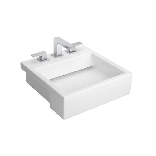 Cuba de Semi-Encaixe Deca Retangular com Mesa e Válvula Oculta Branco 46cm