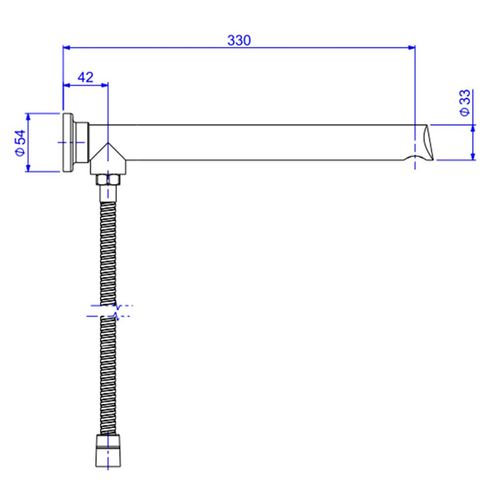 Desviador Universal Deca Luxo com Tubo 33cm Cromado
