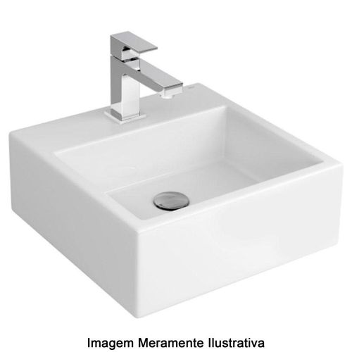 Cuba Suspensa Deca Quadrada com Mesa Branco 41,5x41,5cm