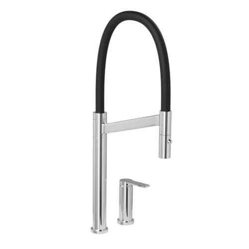 Misturador Monocomando Cozinha Deca Bica Alta mesa Colore Cromado e Preto