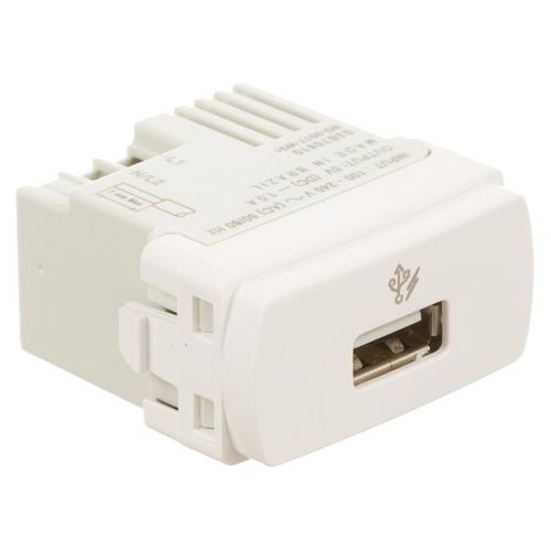Módulo Tomada Schneider Carregador USB 1A Miluz Branco