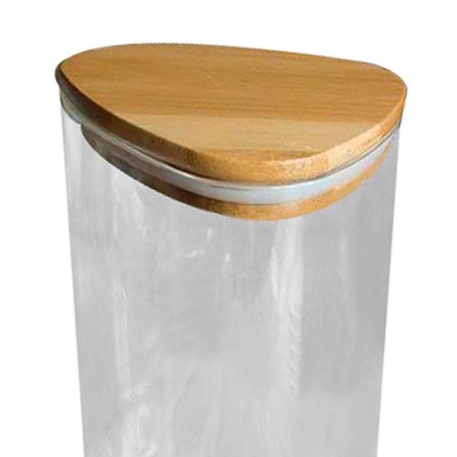 Pote de Armazenamento NDI Transparente Tampa de Bambu 1,3L