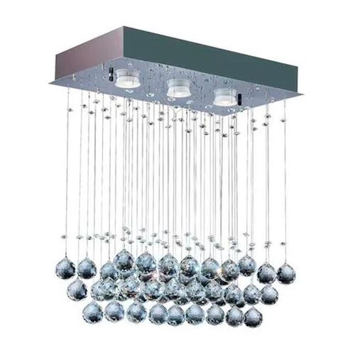 Plafon de Led Cristal Bronzearte Ball Retangular 3x5W GU10 Luz Amarela
