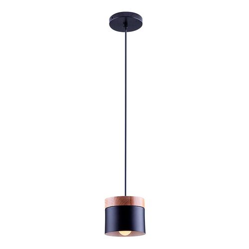 Pendente Alumínio e Madeira Startec Lagos Preto 1xE27