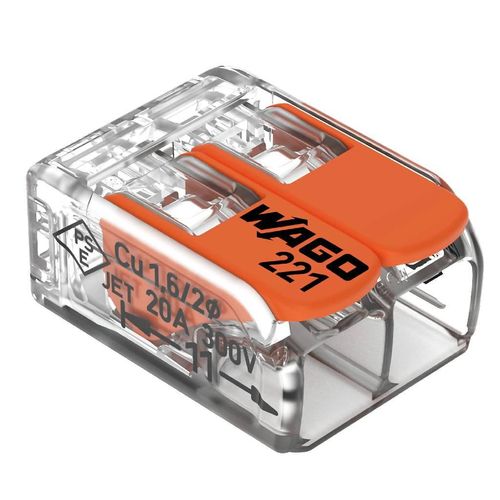 Conector de Emenda Wago 2 Polos 4mm 6 Peças
