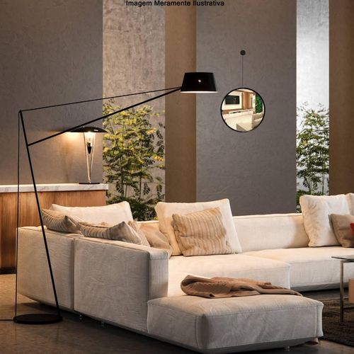 Espelho 22cm Decorativo com Suporte e Parafuso Preto GR219462 Domus