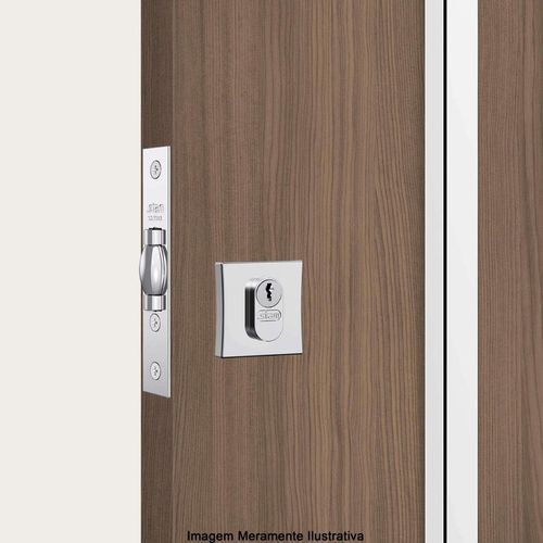 Fechadura Pivotante Zamac Stam 1005 Rolete Quadrada Cromada 45mm