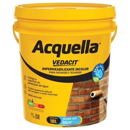 Tinta à base de água da Acquella, galão de 18L. Durabilidade e qualidade com menor impacto ambiental.