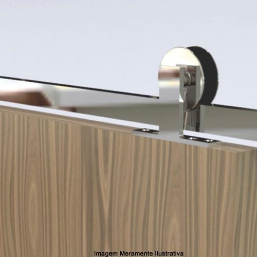 Kit para Porta de Correr Aço Inox Stam 304 Polido Fit 1,50m