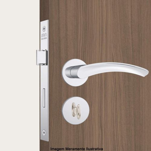 Fechadura Para Banheiro Zamac Inox Stam 823/13 Roseta Cromada 40mm