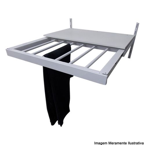 Calceiro Retrátil com Prateleira Dicarlo Modular Branco 11,3x41,2x60cm