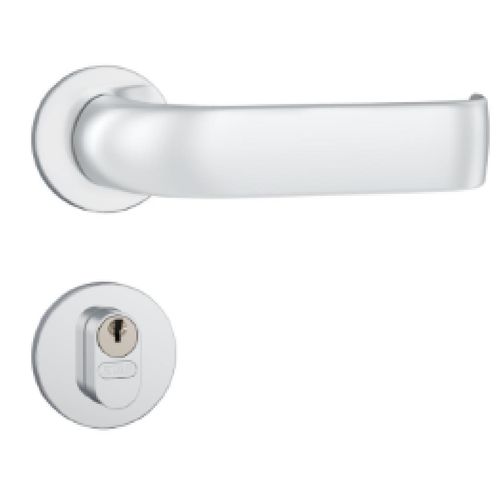 Fechadura Externa Stam Classic 55mm Roseta Redonda Acabamento Inox