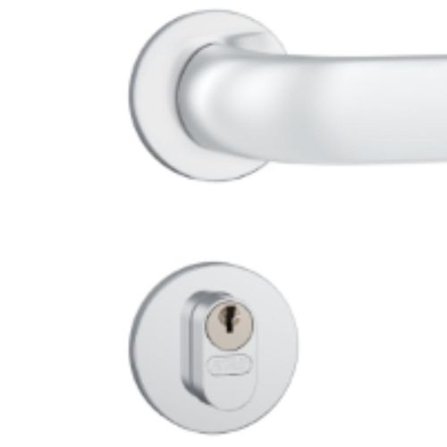 Fechadura Externa Stam Classic 55mm Roseta Redonda Acabamento Inox
