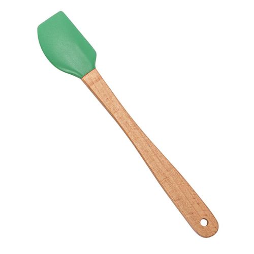 Espátula de Silicone Reta com Cabo de Madeira Verde Uttil 20,5x3x0,5cm
