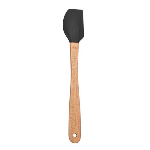Espátula de Silicone Reta com Cabo de Madeira Preto Uttil 20,5x3x0,5cm