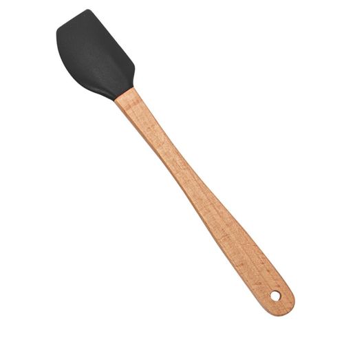 Espátula de Silicone Reta com Cabo de Madeira Preto Uttil 20,5x3x0,5cm