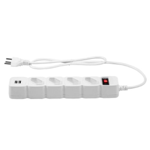 Protetor Eletrônico Intelbras com 4 Tomadas EPE 204 USB Cabo 3 Metros Branco