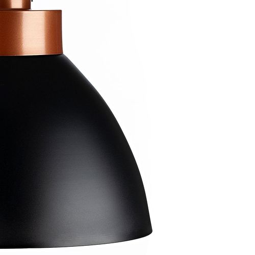 Pendente de Alumínio JM Iluminação Acanas B/1 Grande Preto com Difusor Cobre 1xE27