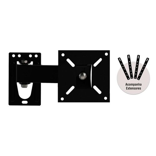 Suporte para TV Brasforma Articulado LED, LCD, Plasma, 3D e Smart TV de 10" a 56" BRA3.0