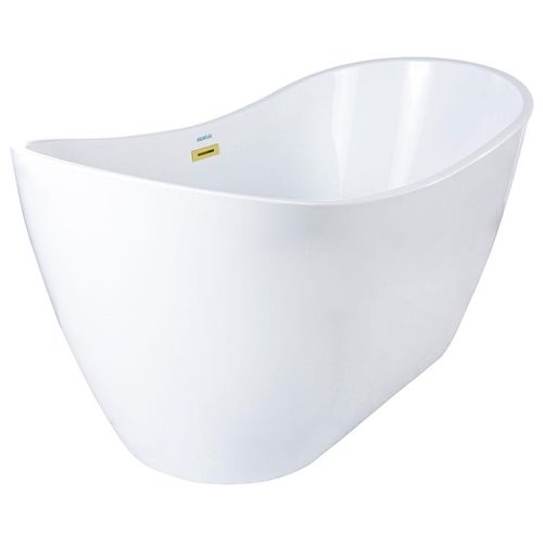 Banheira Acrílico Imersão Aquaplás Milano Branca com Metais Folheados a Ouro 150x72cm