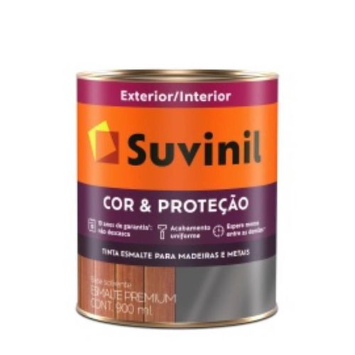 Tinta Esmalte Sintético Suvinil Cor e Proteção Branco Fosco 0,9 Litros