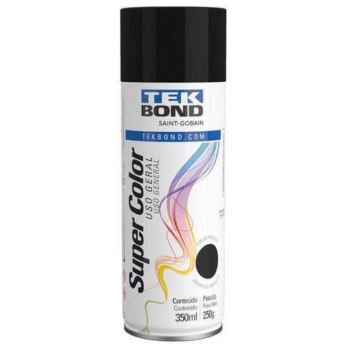 Tinta Spray Tekbond Uso Geral Preto Fosco 350ml