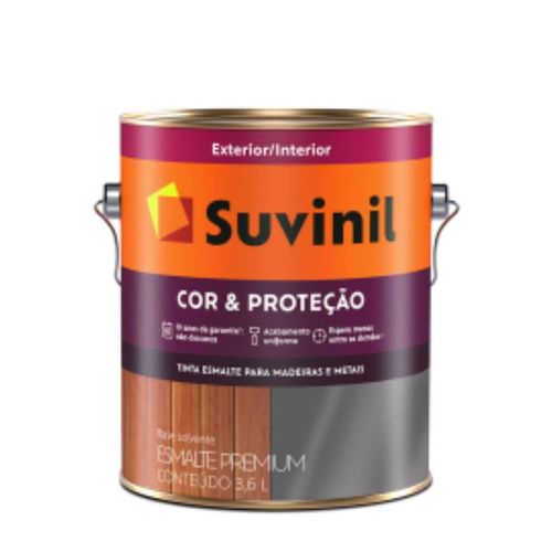 Tinta Esmalte Sintético Suvinil Cor e Proteção Branco Fosco 3,6 Litros