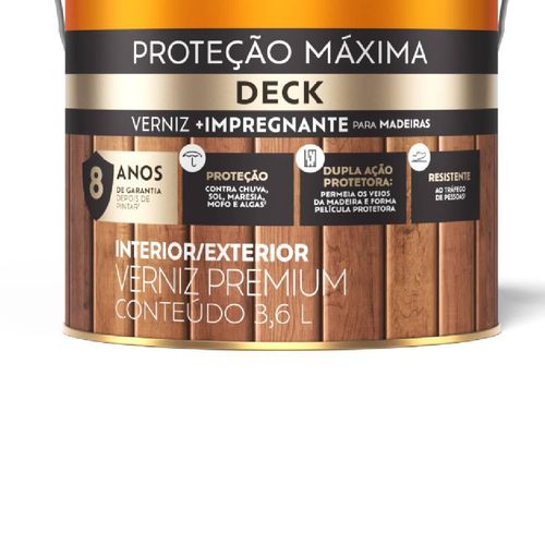 Verniz Proteção Máxima Deck Suvinil Acetinado Imbuia 3,6 Litros