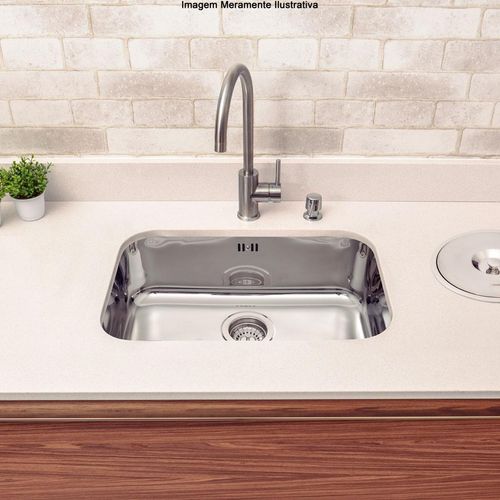 Cuba Tramontina Lavínia 56 BL em aço inox alto brilho 56x34 cm