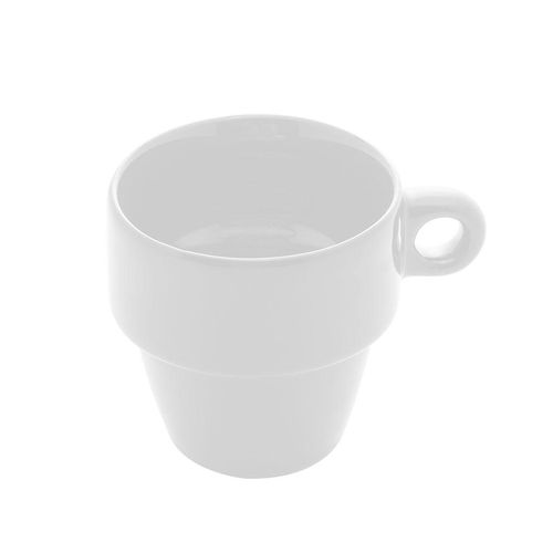 Xicara para Chá de Cerâmica Empilhável Lyor Branca 210ml