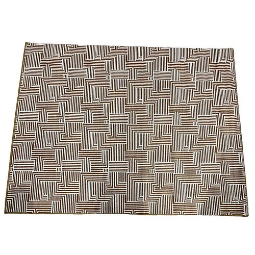 Tapete Domus Estampado para Sala Caqui e Areia 200x150cm