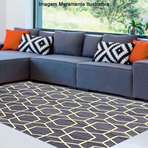 Tapete Domus Estampado para Sala Cinza 200x150cm