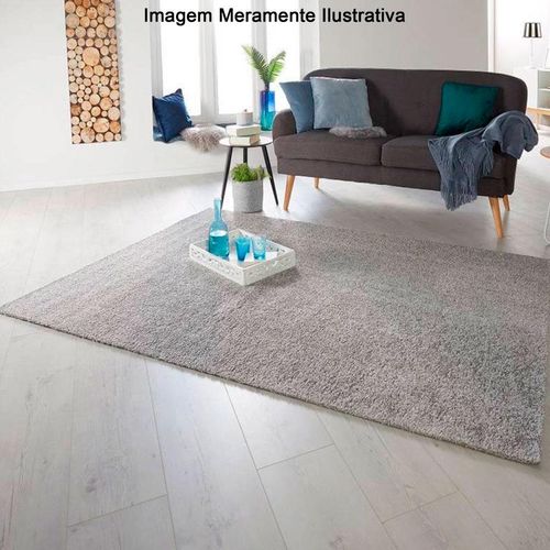 Tapete Domus Mira Shag para Sala ou Quarto Cinza Domus 150x200cm