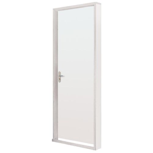 Kit Porta Melamínico para Drywall Mgm 74x215x7 com Batente Regulável Lisa Branco Esquerda