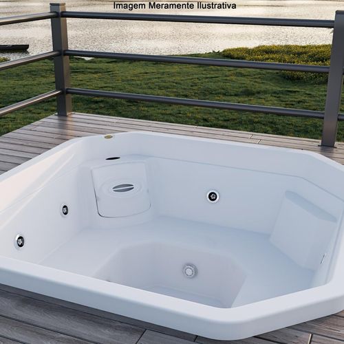 Spa Acrílico Jacuzzi Meridian Quality 8 Jatos com Deck 214X214X91
