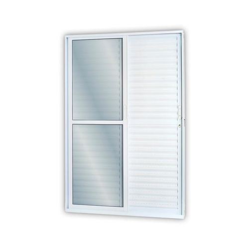 Porta Balcão de Alumínio Mgm Solida de Correr com 3 Folhas Branco 210x160x10,8