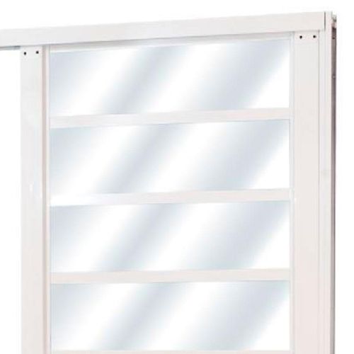 Porta de Aço Mgm Minas Sul de Correr com Vidro e 2 Folhas Quadriculada Branco 215x160x12